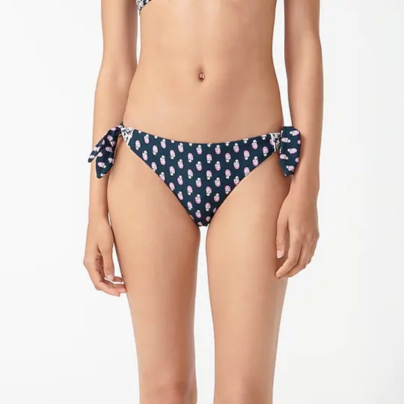NIP J.Crew Ring Halter 'Best Buds' 2 Piece Bikini, Midnight Blockprint - Picture 3 of 7